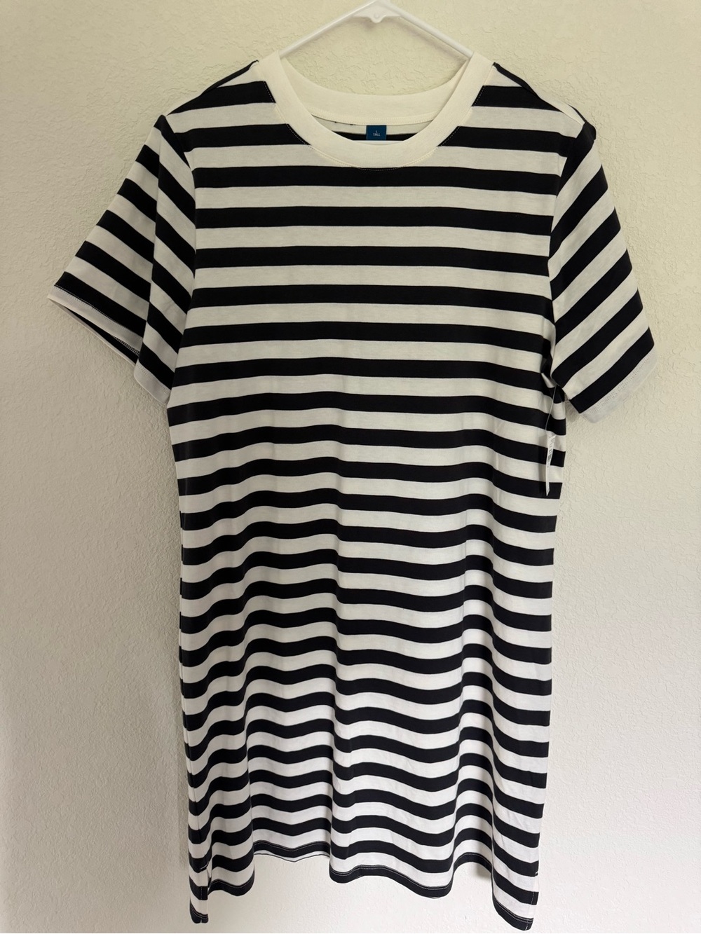 Old Navy Black and White Striped T-Shirt Dress